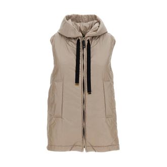 Max Mara Greengo Hooded Gilet - female - Max Mara - Waistcoats - Beige - 2XS - Jackets