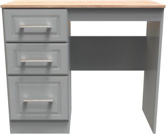 Welcome Furniture Kingston Ready Assembled Dressing Table - Dust Grey & Bardolino Oak - Welcome Furniture | TJ Hughes