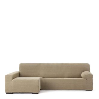 Eysa Funda de sof&aacute; chaise longue biel&aacute;stica izquierda beige 250 - 360 cm