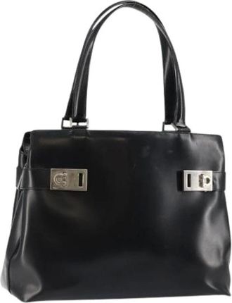 Ferragamo Pre-owned Handbags, female, Black, Size: ONE SIZE Pre-owned Leather Handbag