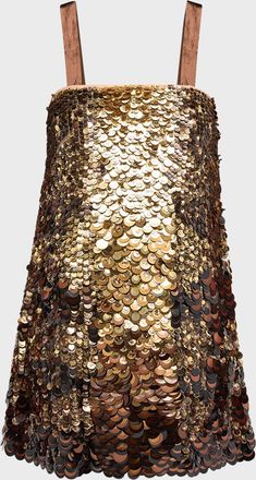 Oscar De La Renta Ombre Paillette Embroidered Mini Dress