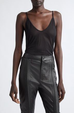 Tom Ford Sheer Crepe Jersey Tank in Black at Nordstrom, Size 38