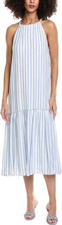 Bella Dahl Tiered Contrast Linen-Blend Maxi Dress