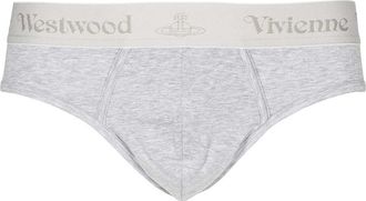 Vivienne Westwood Set Of Three Cotton Briefs With Logoed Elastic Band