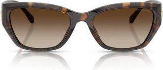 Michael Kors 56mm Geometric Sunglasses in Dark Tortoise /Smoke Gradient at Nordstrom