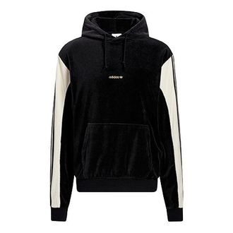 adidas originals Velour Hoody Velvet Contrasting Colors Black H31248