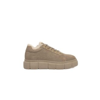 Cerruti Beige Calfskin Women Platform Womens Sneaker