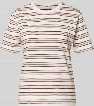 Jake*s Casual T-Shirt mit Rundhalsausschnitt in Offwhite, Gr&ouml;&szlig;e XXL