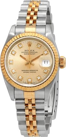 Rolex Pre-owned Rolex Datejust Automatic Diamond Gold Dial Ladies Watch 69173CDJ