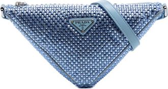 Prada Pre-owned Prada Satin Crystal Embellished Triangle Shoulder Bag Ladies UXIHGDXDA1TI05MI
