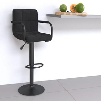 vidaXL Taburete De Cocina De Terciopelo Negro Vidaxl