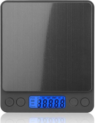 OEM Balanza De Cocina Digital - Balanza De Precisi&oacute;n - Pesaje Exacto - Precisi&oacute;n De 0,1 Gramos - Capacidad De 3 Kg - Negra