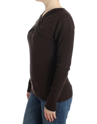 Roberto Cavalli Womens Brown Knitted Wool Sweater Virgin Clothing