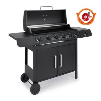 VonHaus 6+1 Burner Gas BBQ in Black