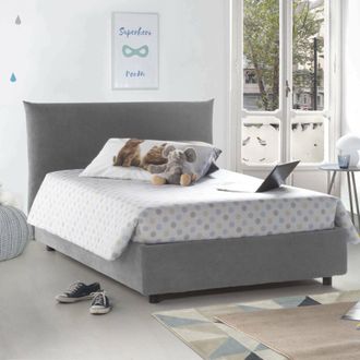Dmora Dmora - Cama De Plaza Y Media Dlevant, Cama Contenedor Con Revestimiento De Tela, 100% Made In Italy, Apertura Frontal, Adecuado Para Colch&oacute;n Cm 120x1