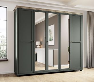 HOME AFFAIRE Drehtürenschrank »Evora, Landhausschrank in 3 verschieden Grössen, Türen mit Soft- Close« Kleiderschrank mit Spiegel, aus FSC-zertifiziertem Holzwerks