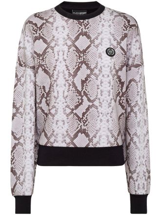 Plein Sport Sweater met slangenprint - Grijs