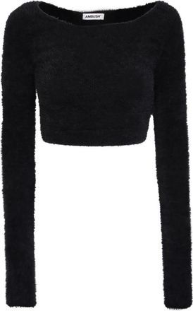 AMBUSH Cropped Sweater - Dames - Ronde hals truien - Zwart - L - Truien & Vesten