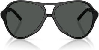 Diesel 57mm Pilot Sunglasses in Solid Black /Solid Black at Nordstrom