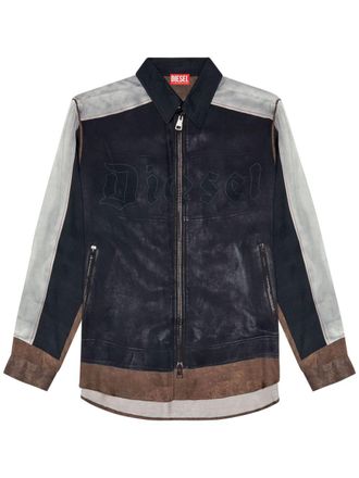 Diesel Overhemd met logoprint - Zwart