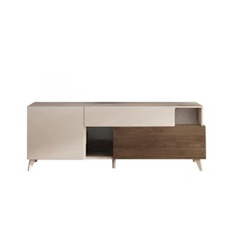 Calicosy Mueble tv 2 puertas 1 caj&oacute;n y 2 nichos l180cm - Efecto Beige y Madera