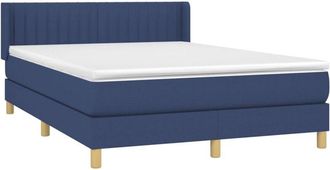 vidaXL Cama Box Spring Con Colch&oacute;n Tela Azul 140x200 Cm Vidaxl