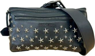 Jimmy Choo London Black Leather Fanny Pack Sling Bag (Pre-Owned)