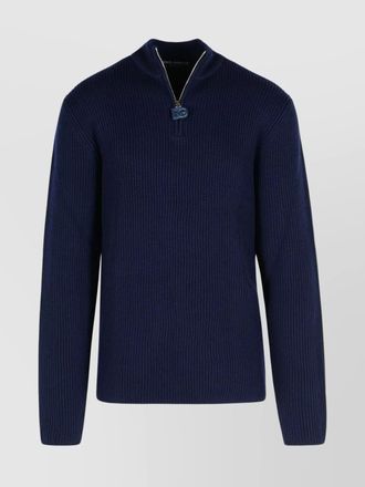 Dolce & Gabbana virgin wool ribbed half-zip turtleneck sweater