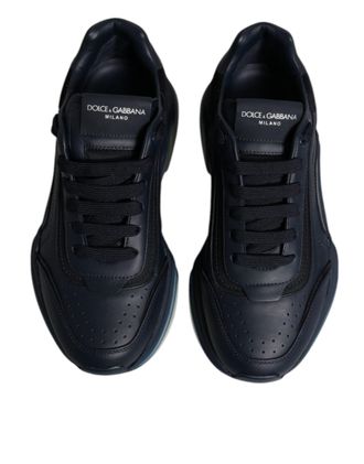 Dolce & Gabbana Navy Blue Daymaster Low Top Men Sneakers Shoes Calf Leather Nylon