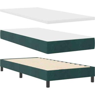 vidaXL Cama Con Somier Y Colch&oacute;n Negra 100x200 Cm Terciopelo Vidaxl