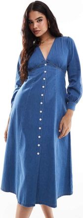 Nobody's Child Shannon denim midi dress in blue