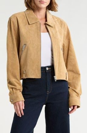 Blank NYC Crop Suede Jacket in Cinnamon Crunch at Nordstrom Rack, Size X-Small