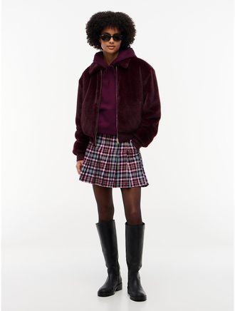 Tommy Hilfiger Womens Tommy Jeans Pleated Twill Mini Skirt - Red Plaid - M
