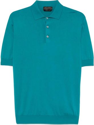 Dell'Oglio Polo in cotone con ricamo logo - Verde