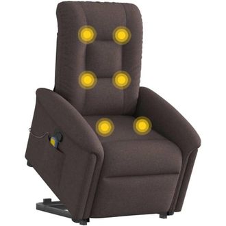 vidaXL Vidaxl - Silla De Masaje Reclinable De Pie De Tela Marr&oacute;n Oscuro