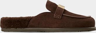 Tory Burch Leelee Shearling-Lined Suede Mules