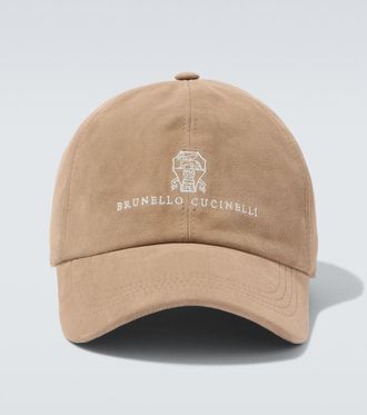 Brunello Cucinelli Gorra de ante con logo