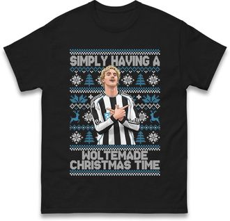 Generic Nick Woltemade Christmas T Shirt, Funny Football Fan Xmas Tee, Festive Holiday Sports Shirt, for Supporters Black