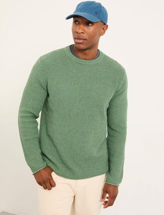 Fat Face FatFace Penrith Green Crew Neck Knitted Jumper