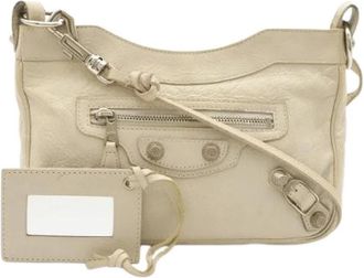 Balenciaga Pre-owned Giant Hip Leather Shoulder Bag - Dames - Vintage Schoudertas - Beige - ONE Size - Leer - Vintage