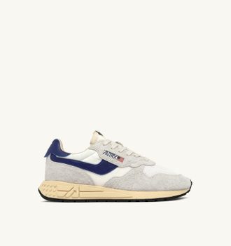 Autry REELWIND LOW SNEAKERS IN WHITE AND LIMOGES NYLON AND SUEDE