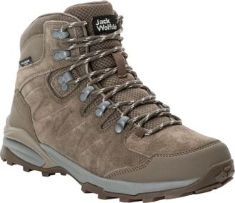 Jack Wolfskin Wanderschuh JACK WOLFSKIN REFUGIO TEXAPORE MID W, Damen, Gr. 37,5, braun (chestnut), Leder, Synthetik, Schuhe Wanderschuh, wasserdicht, Trekkingschuh