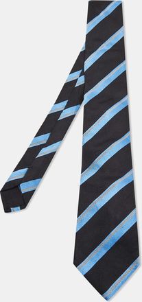 HUGO BOSS Boss By Hugo Boss Black & Blue Striped Silk Jacquard Tie