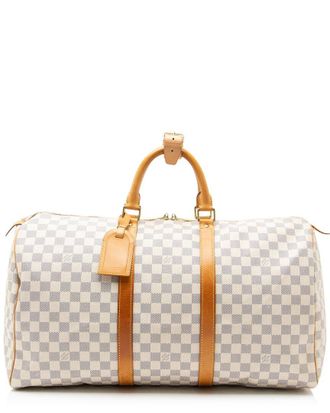 Louis Vuitton Blue Damier Azur Keepall 50 Duffle (Authentic Pre-Loved)