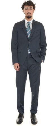 Michael Kors Gestructureerd wollen pak met peaked revers - Heren - Business pakken - Blauw - S - Wol - Kostuums