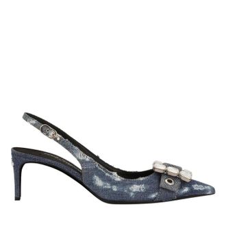 Dolce & Gabbana Hohe Schuhe - Dolce & Gabbana Denim Slingback Pumps - Gr. 35,5 (EU) - in Blau - f&uuml;r Damen