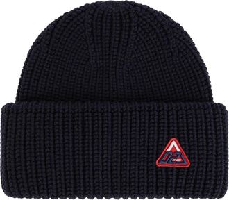 Dsquared2 Wolmuts met opgenaaid logo - Heren - Hoeden - Blauw - ONE Size - Wol - Accessoires