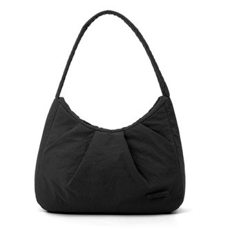 Generic Pleated Clouds Bag Lightweight Hobo Bag Soft for Women Travel Shopping (Black)