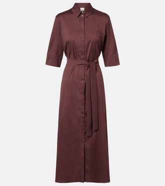 Max Mara Cognac cotton-blend midi dress