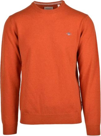 GANT Pullover met ronde hals - Heren - Ronde hals truien - Rood - S - Wol - Truien & Vesten